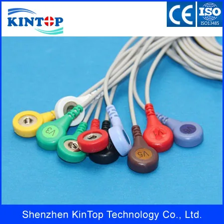 Совместимый новый кабель Holter DIN 10-lead ECG leadпровода электрод защелка/Ага с CE