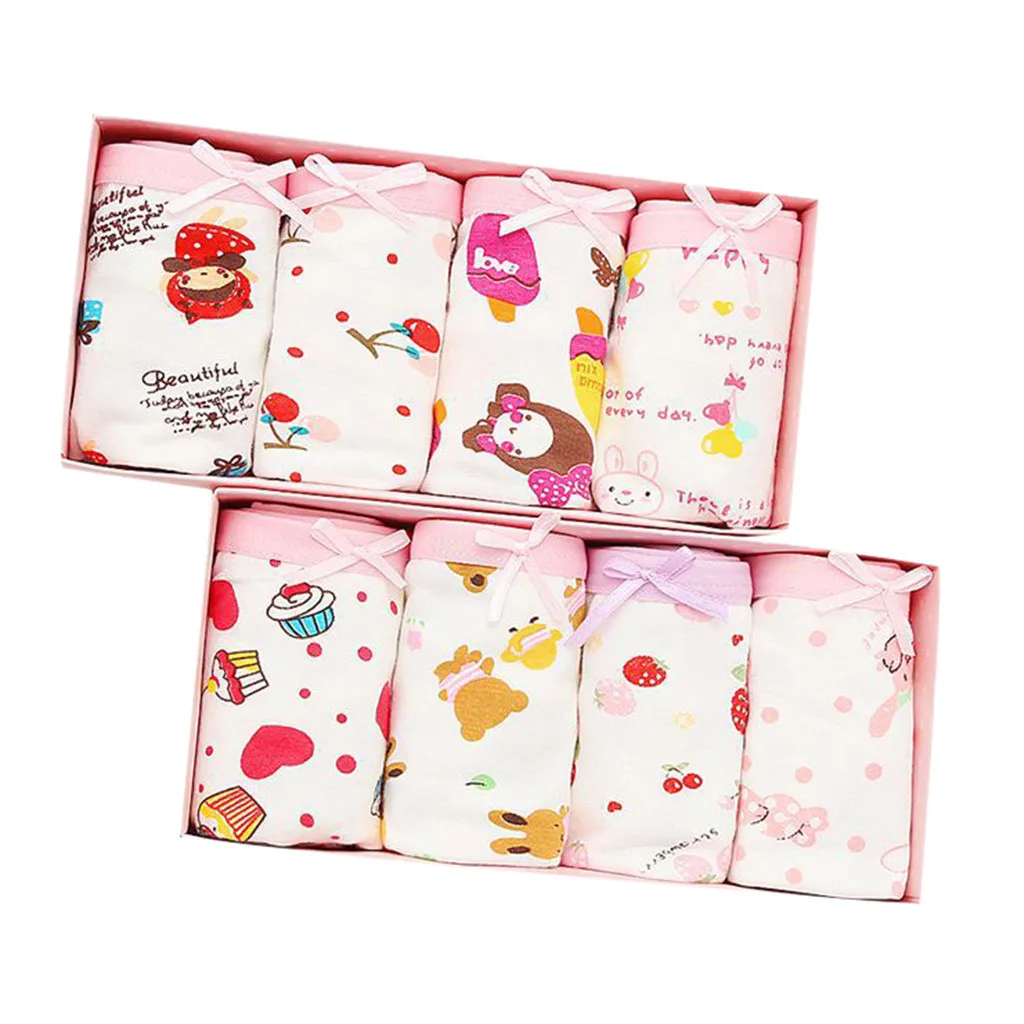 Детские хлопковые трусы SAGACE мягкие короткие трусики с милым мультяшным принтом