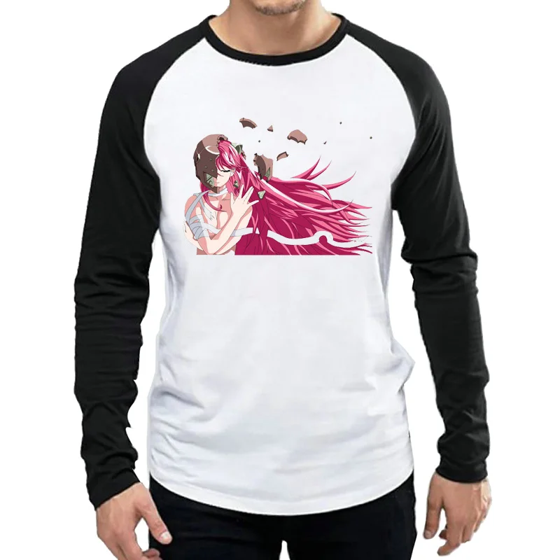 Elfen Lied Футболка белая Цвет Мужская модная одежда с длинными рукавами рисунком из