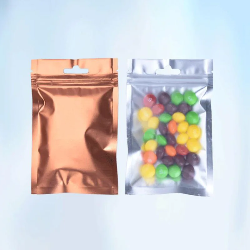 100 шт цветной мешок из алюминиевой фольги, самоуплотняющийся Ziplock мешок для упаковки еды, розничная торговля, зеленый синий черный проволочный упаковочный мешочек для ювелирных изделий