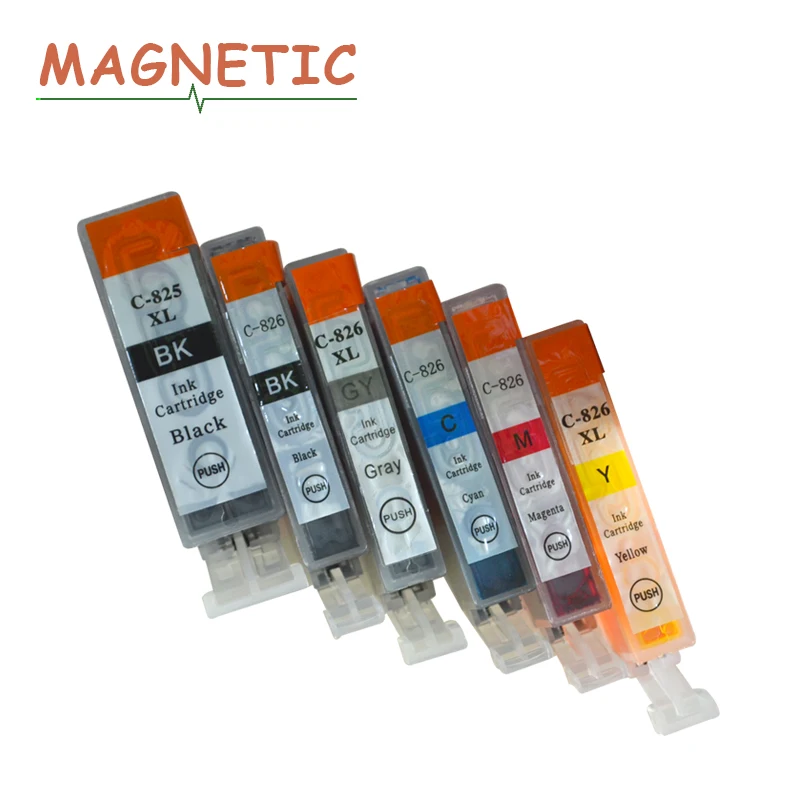 6 видов цветов для Canon PIXMA MG5180 MG5280 MG6180 MG8180 IP4880 IP4980 IX6580 MX888 825 826 шт. PGI825 чернильный
