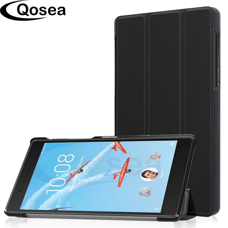 Qosea для Lenovo tab4 7 TB-7504 tb-7504f 2017 дюймов Кожа PU Смарт-Чехол Tab tb-7504x Планшеты PC Стенд