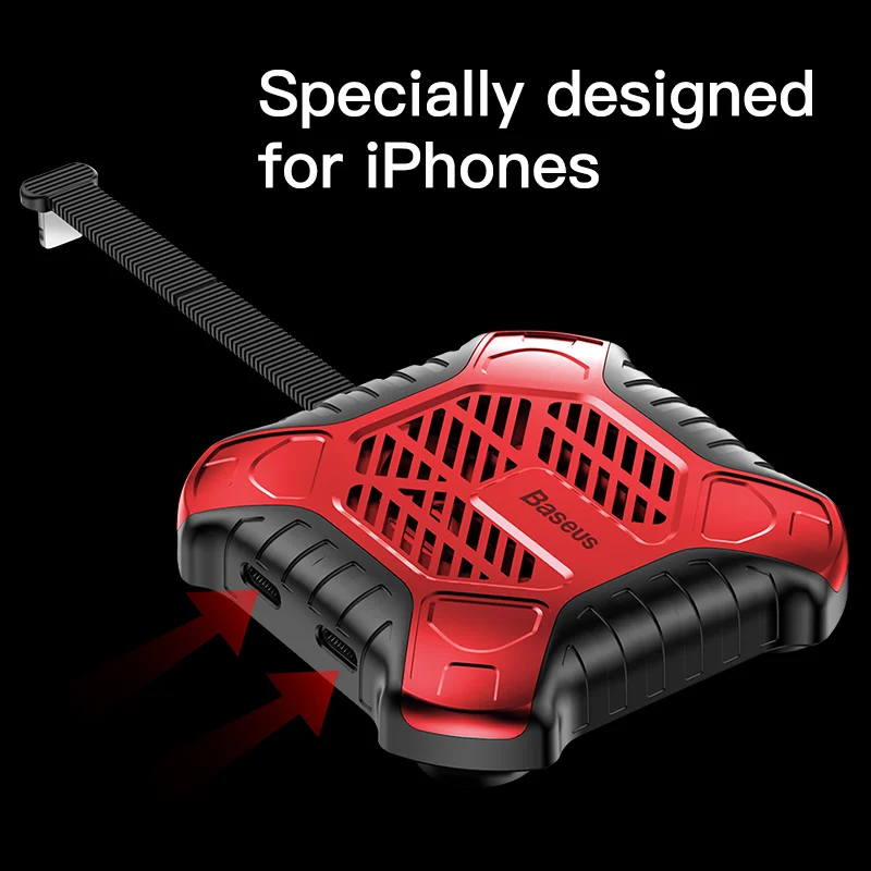 Baseus мобильный телефон кулер для iPhone XR Xs Max Xs X 8 7 6 6s Plus чехол для телефона 3 в 1 Charing& Audio& Fans телефон охлаждающий игровой чехол