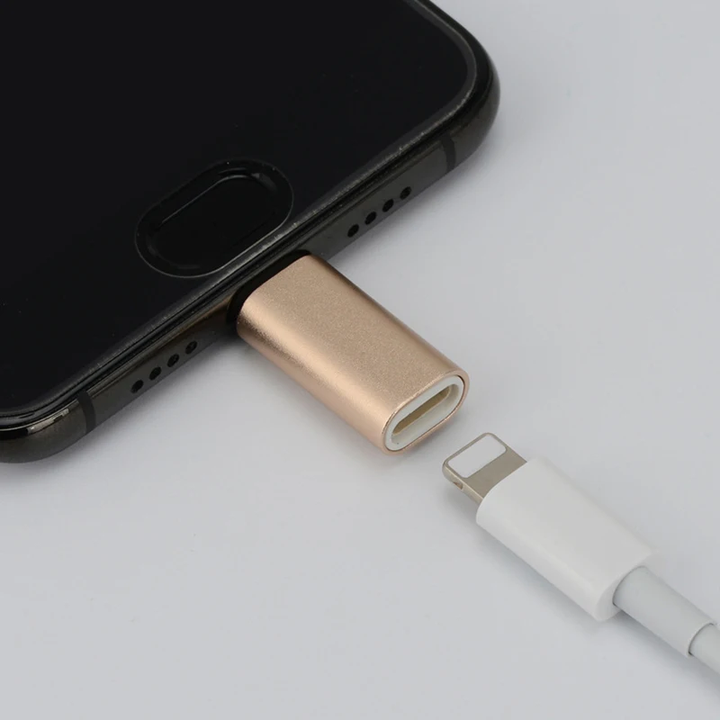 Type C Алюминиевый сплав конвертер Lightning женский кабель USB Мужской для зарядного