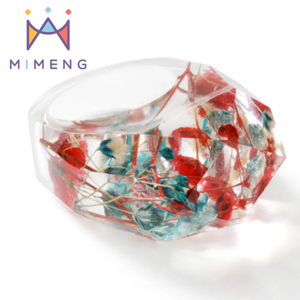 Прозрачный белый Смола Красный сухой цветы дизайн ручной работы каучуковый