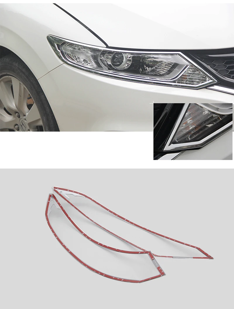 Для Honda Jade 2013 ABS Chrome передняя фара Обложка отделка фара украшение капот Газа автомобилей аксессуары