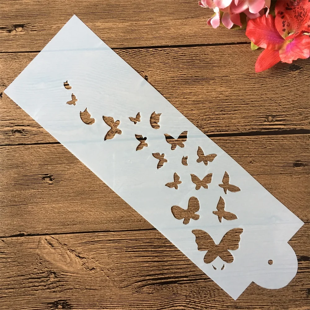 33*10 см бабочки DIY ремесла многослойные трафареты живопись штампованная для