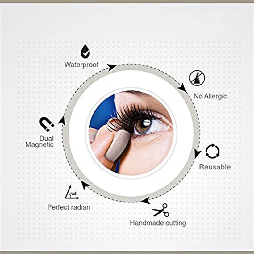 OutTop Накладные ресницы Новые ультра-тонкие 0 2 мм Двойные магнитные для глаз 3D