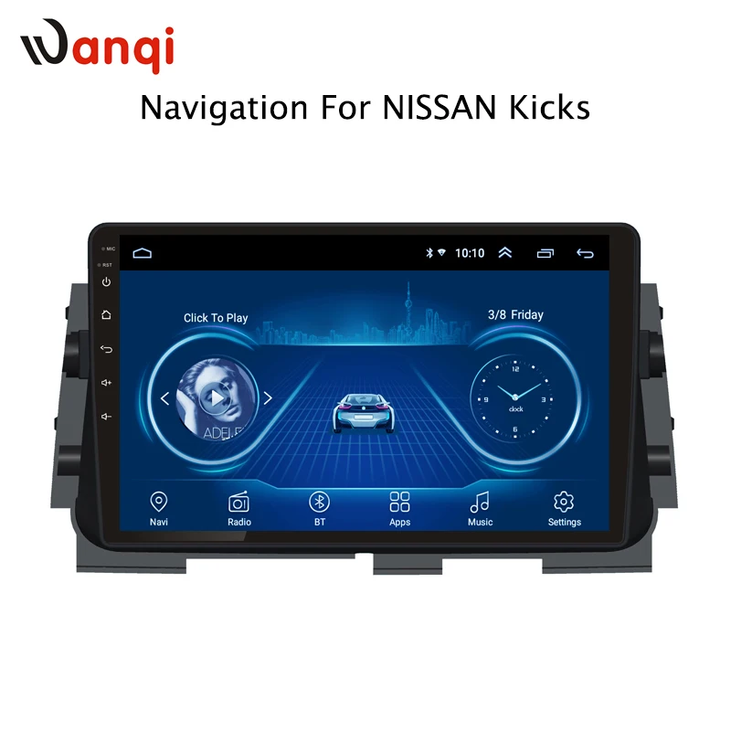 10,1 дюймов Android 8,1 автомобильный dvd gps навигация для Nissan пинает- Мультимедиа Радио dvd система