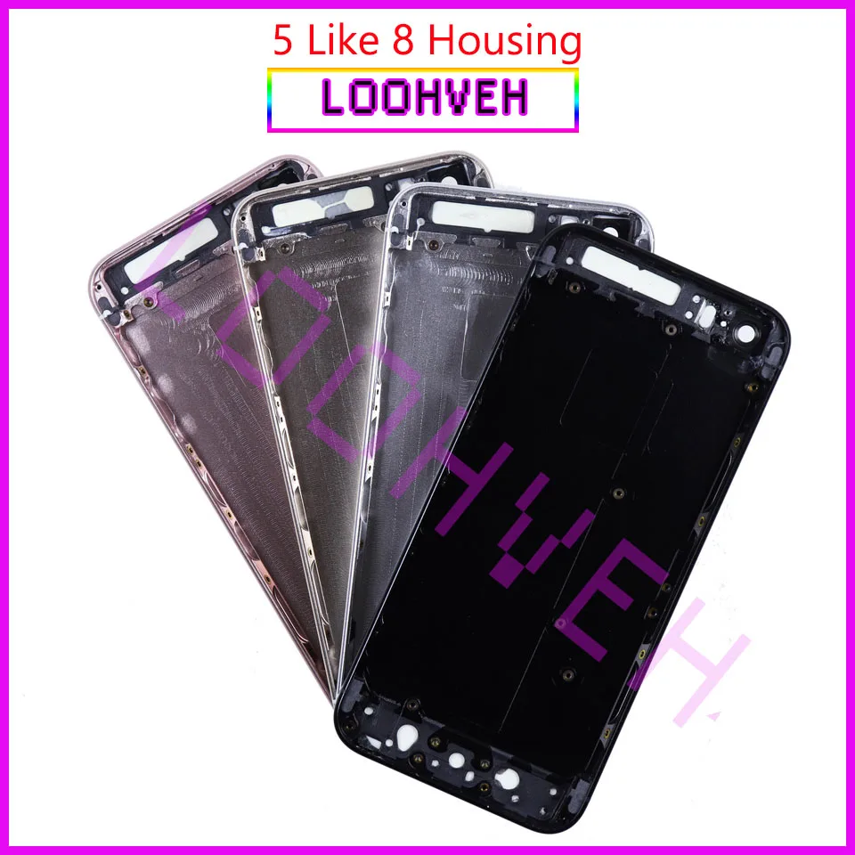 Для IPhone 5 5G или 5S и SE как 8 sty корпус крышка батареи дверь задняя крышка корпуса рамка задняя крышка+ батарея наклейка чехол