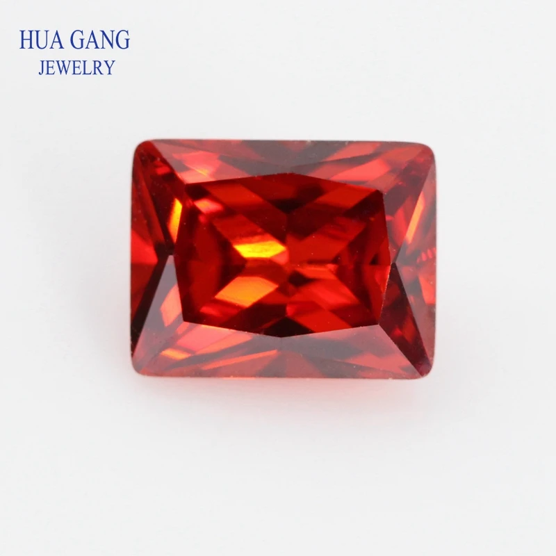 

5A Garnet Rectangle Shape Cut CZ Stone Synthetic Gems Cubic Zirconia For Jewelry Size 2x4~15x20mm Free Shipping
