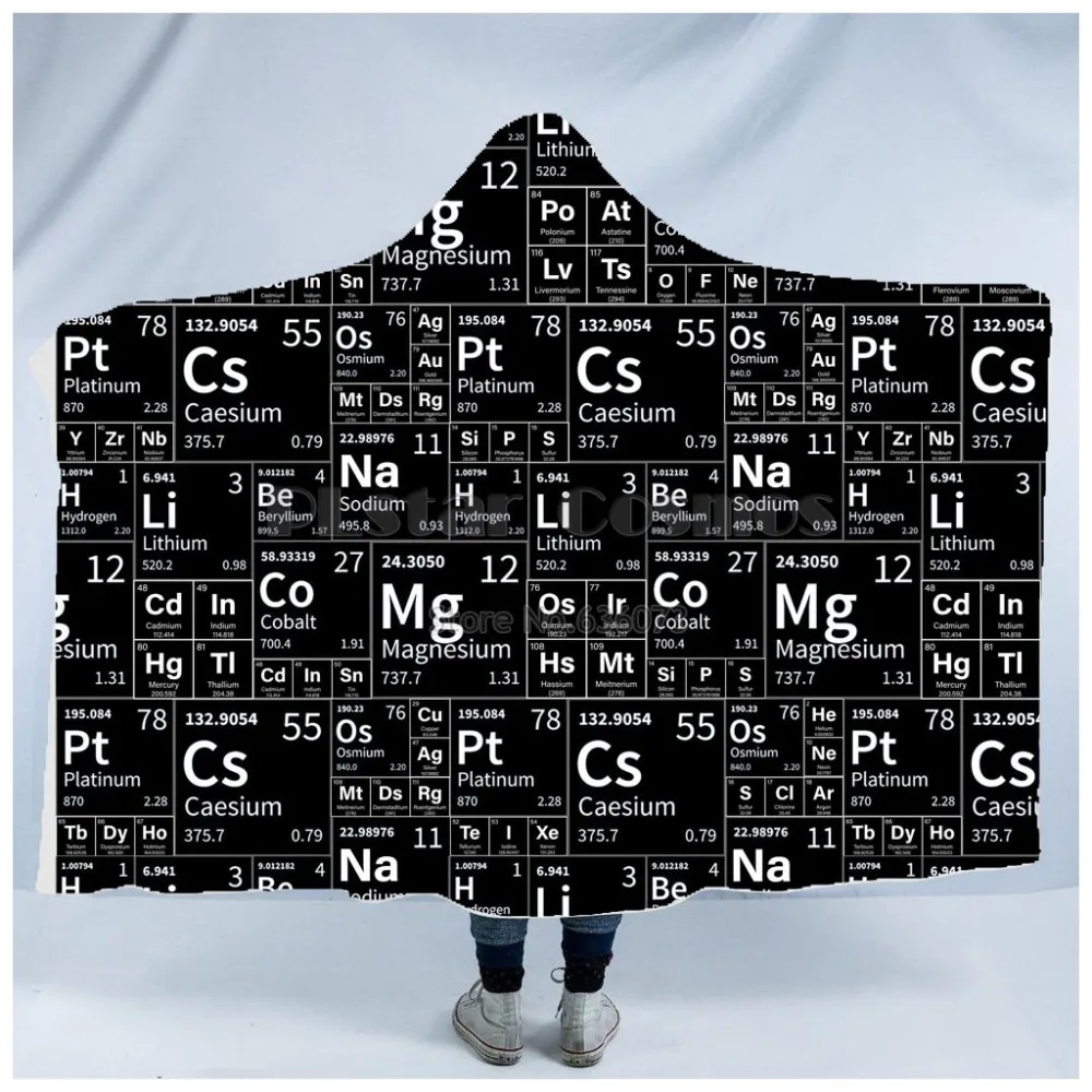 Plstar Cosmos Math science for boy Graphic funny Hooded Blanket 3D full print Wearable Adults men women style5 | Дом и сад