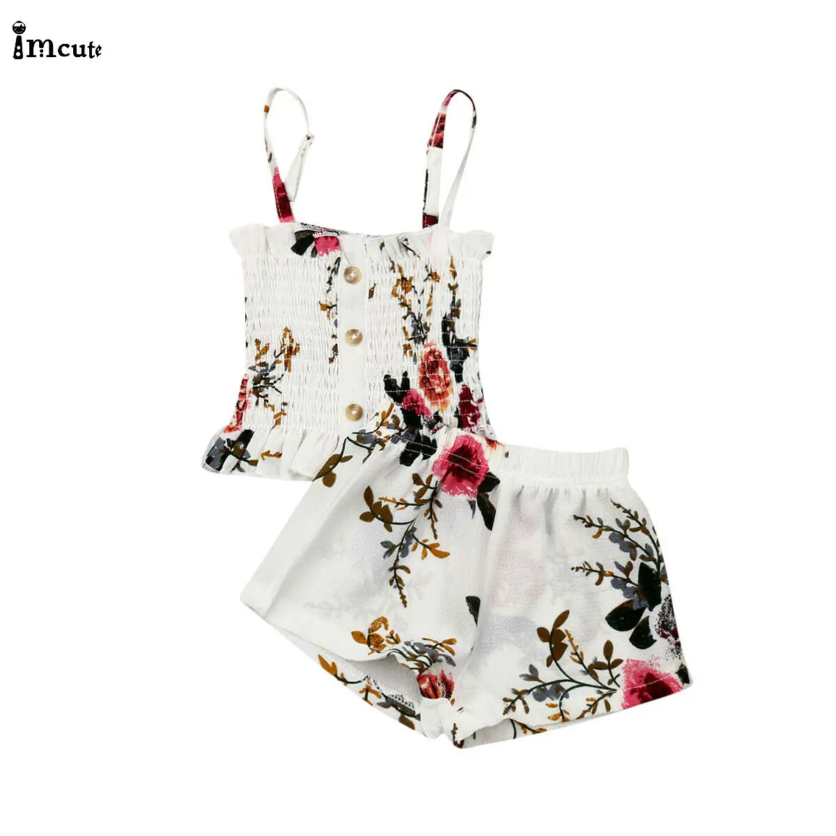 Американские Цветочные Детские повседневные белые короткие топики на