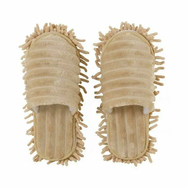 Beige M 1 пара пыли швабры тапочки без застежки Тапочки хлопковые носки для детей; обувь материал обеспечивает быструю очистку пыли из микрофибры, мягкие, удобные для носки-тапочки пыли крышка - Цвет: Beige M
