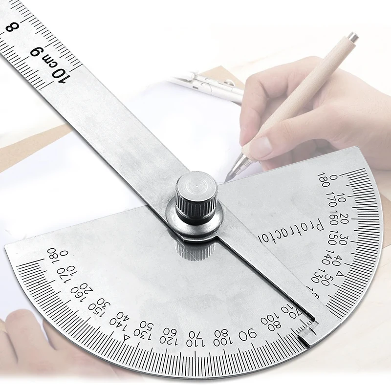 Нержавеющая сталь с круглым носком 14 5 см 180 градусов транспортир Angle Finder