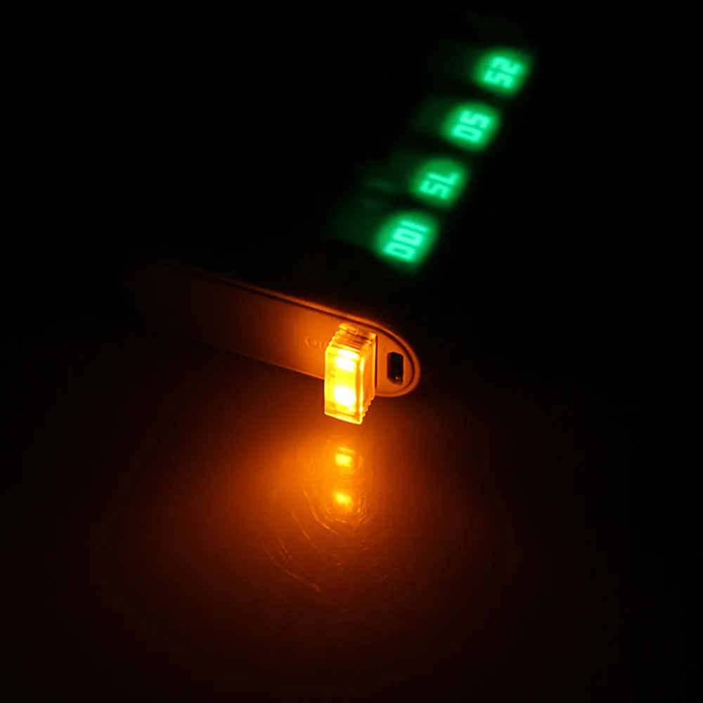 Orange 10 шт. автомобильный атмосферный светильник s Mini USB СВЕТОДИОДНЫЙ светильник для салона автомобиля красочный неоновый окружающий светильник красный/синий/белый/зеленый/кристально-синий/оранжевый - Испускаемый цвет: Orange