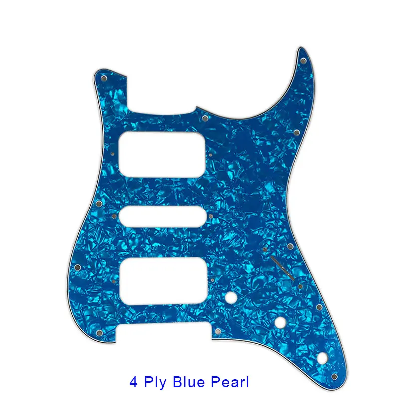 4 ply blue pearl Pleroo Аксессуары для гитары 11 Отверстие под винт накладку для Fender Stratocaster США/Мексиканская Стандартный ST HSH Guitarra царапинам плиты - Цвет: 4 ply blue pearl