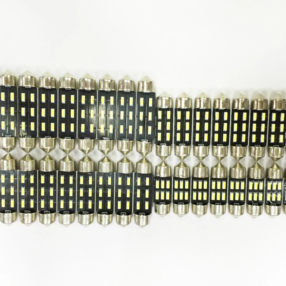 YSY 50pcs Festoon 6SMD 4014 Car Interior Dome Reading LED Vehicle Light License Plate 6411 White | Автомобили и мотоциклы