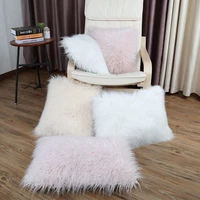 high quality european plush pillow case wool cushion cover faux fur sofa bed pillowcase cover christmas pillow cover