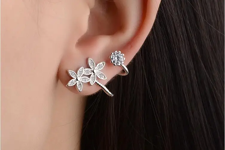 Женские серьги гвоздики из серебра 925 пробы с фианитом|earring female|earrings fashionfashion earrings |