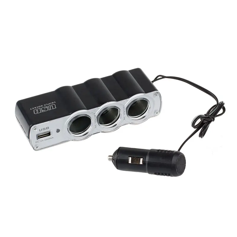 1 3 разветвитель автомобильного прикуривателя с гнездом адаптер зарядного