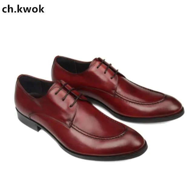 

CH.KWOK High Quality Genuine Leather Breathable Mens Leather Shoes Italian Oxfords For Male Wedding Party Shoes Dress Oxfords