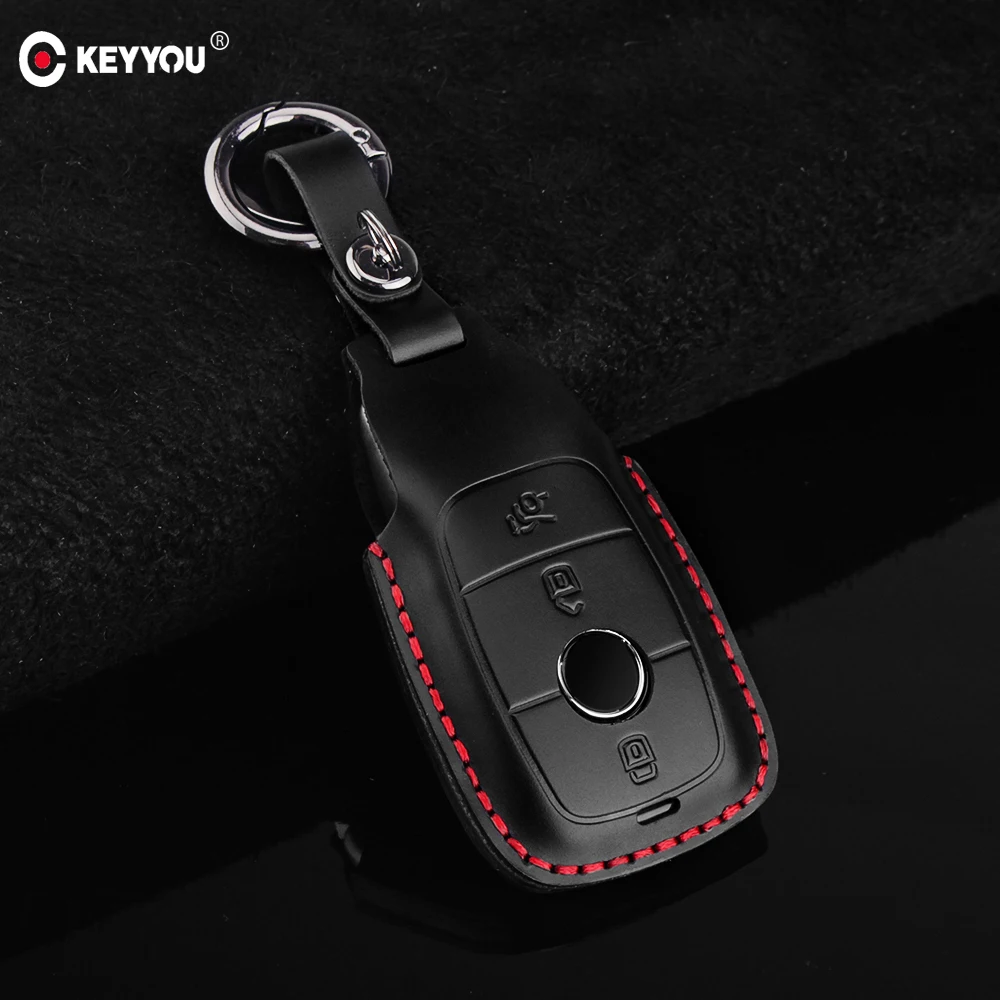 Кожаный чехол KEYYOU для Mercedes Benz AMG 2017 E Class W213 кольцо ключей аксессуары стайлинга