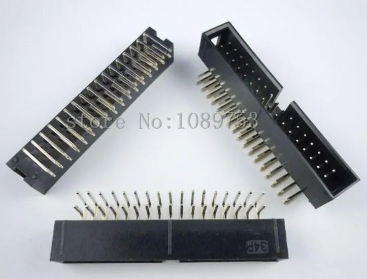 50 шт. прямоугольный Штекерный кожух для печатной платы 2 54 мм 2x17 34 контакта разъем