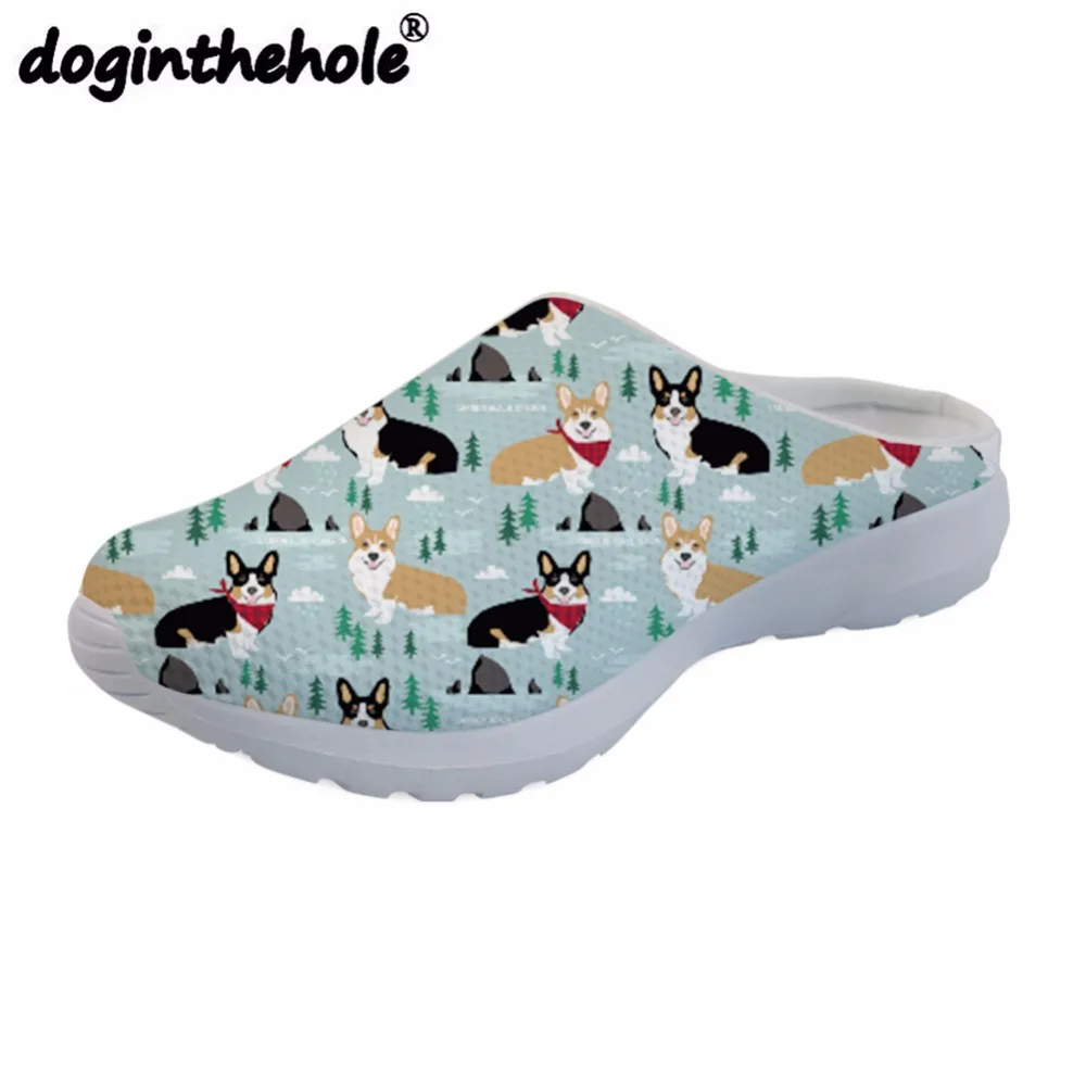 Doginthehole/милые спортивные сандалии с принтом собаки женские уличные тапочки