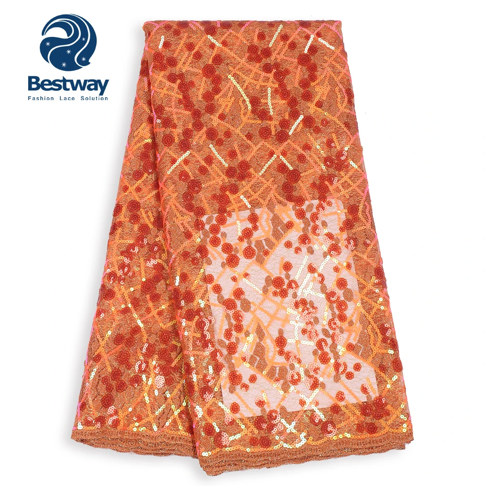 Роскошная кружевная ткань Bestway с лазерными блестками королевский синий