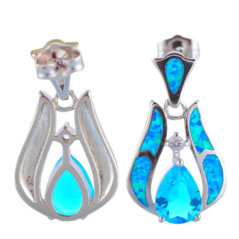 Ayowei модные высококачественные синие огненные опалы серебряные штампованные для