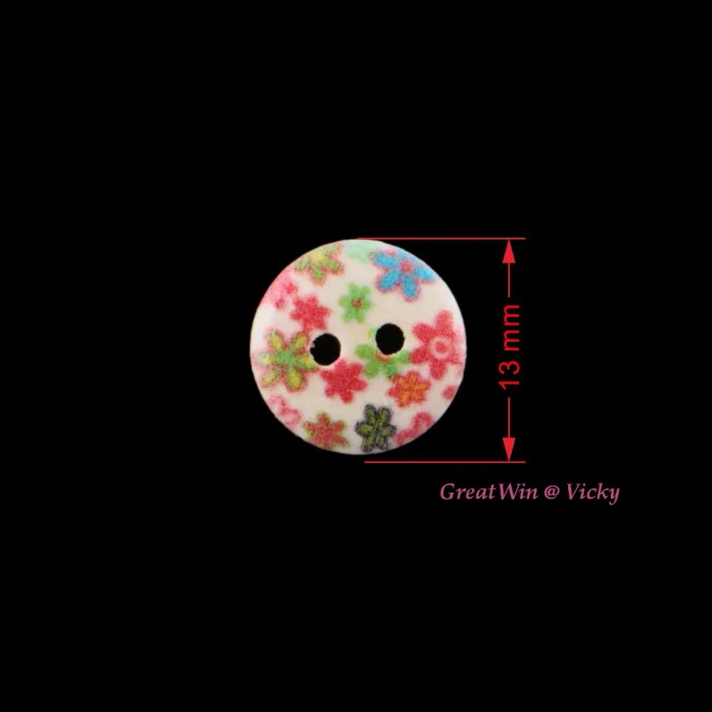 30 шт. 13 мм декоративные деревянные бусины с двумя отверстиями | Дом и сад