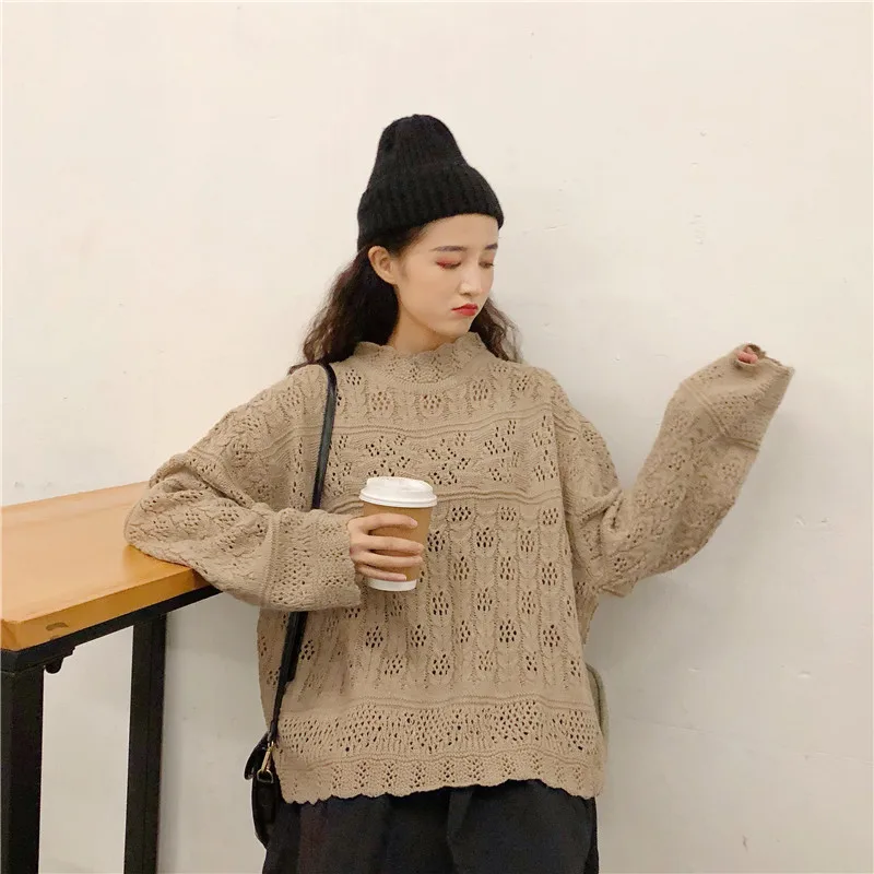 Женский вязаный свитер новинка 2019 корейский Трикотажный с рукавом летучая мышь и