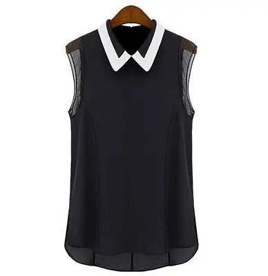 Женское летнее свободное повседневное Шифоновое без рукавов рубашки топики