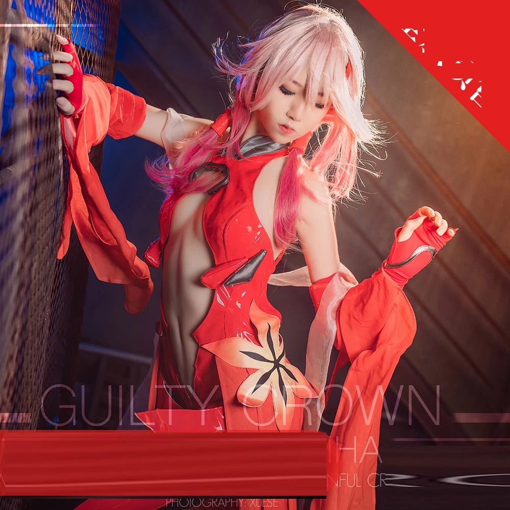 Guilty Crown Yuzuriha Inori, костюм для косплея, сексуальная искусственная кожа, красное платье, Униформа, карнавальные костюмы на Хэллоуин для женщин, одежда в стиле аниме, наряд