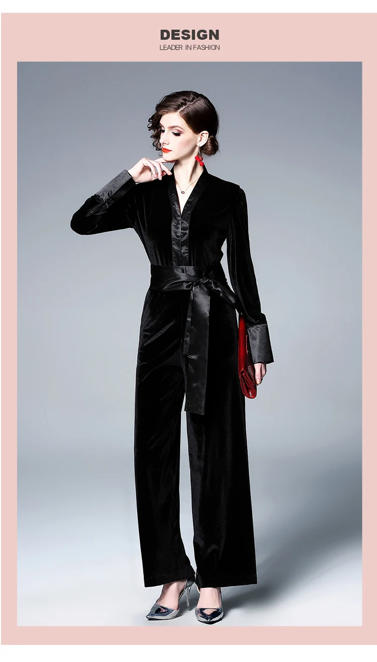 Vintage 50s 60S women velvet pinup le smoking jumpsuit in combinaison femme playsuit overalls macacao celebrity Office Work wear