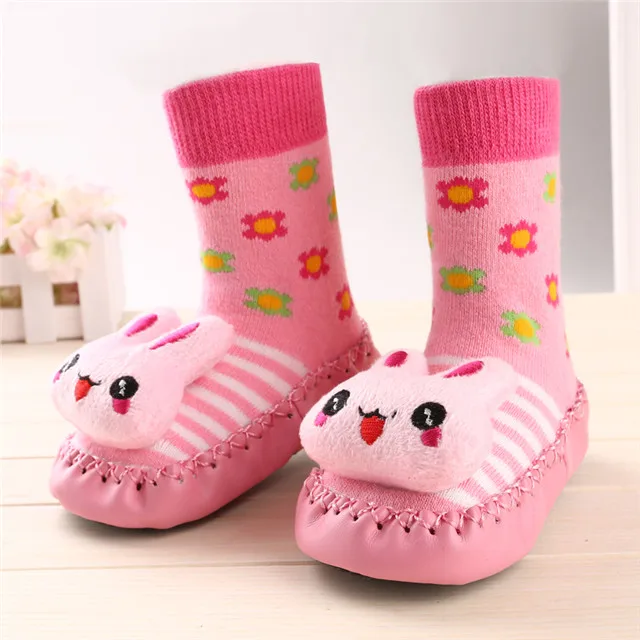 Носки для маленьких мальчиков и девочек с милым медведем радужные нескользящие