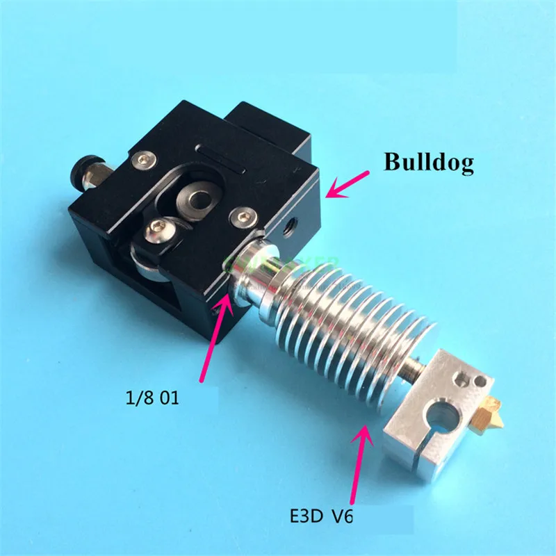 Black/silver Full Metal Bulldog bowden/direct extruder kit with V6 hotend j-head for 1.75mm Filament | Компьютеры и офис