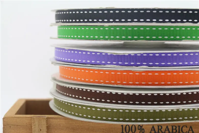 DUWES 3/8 ''Бесплатная доставка 6 цветов вариант Двусторонняя прошитая ленточка