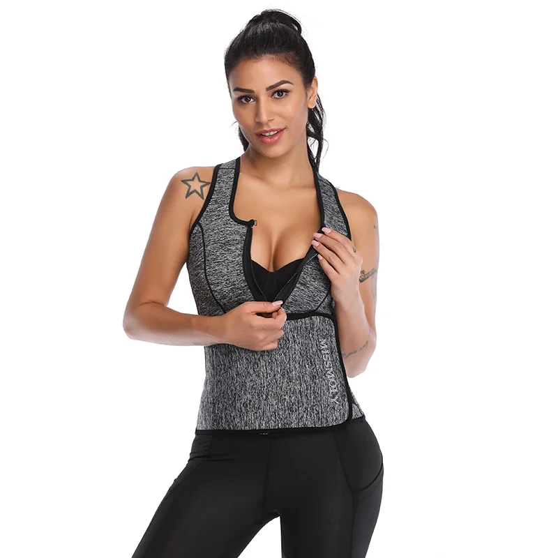 Серый Women Shapewear Neoprene Sauna Waist Trimmer Girdle Wasit Trainer Slimmmg Vest for Women Adjustable Waist Shaper Tummmy Control - Цвет: Серый