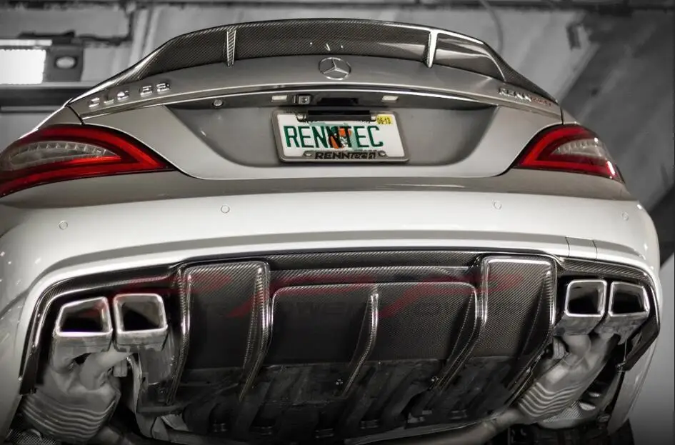 W218 AMG стиль renntech углеродного волокна диффузор, губа на задний бампер для mearcedes Benz W218 CLS350 CLS63 бампер AMG 2011-2013