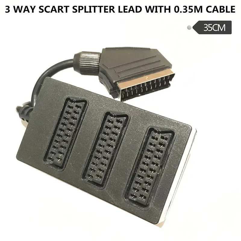 European regulations Electrovision 3-way Scart Splitter Black broom head scart 1 minute three-tone video line | Компьютеры и офис