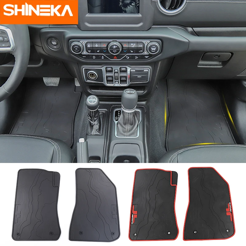 

SHINEKA Floor Mat for Jeep wrangler jl accessoire 2 Door Rubber Car Carpet Mat Anti-dirty for Jeep Wrangler JL Sahara 2018+