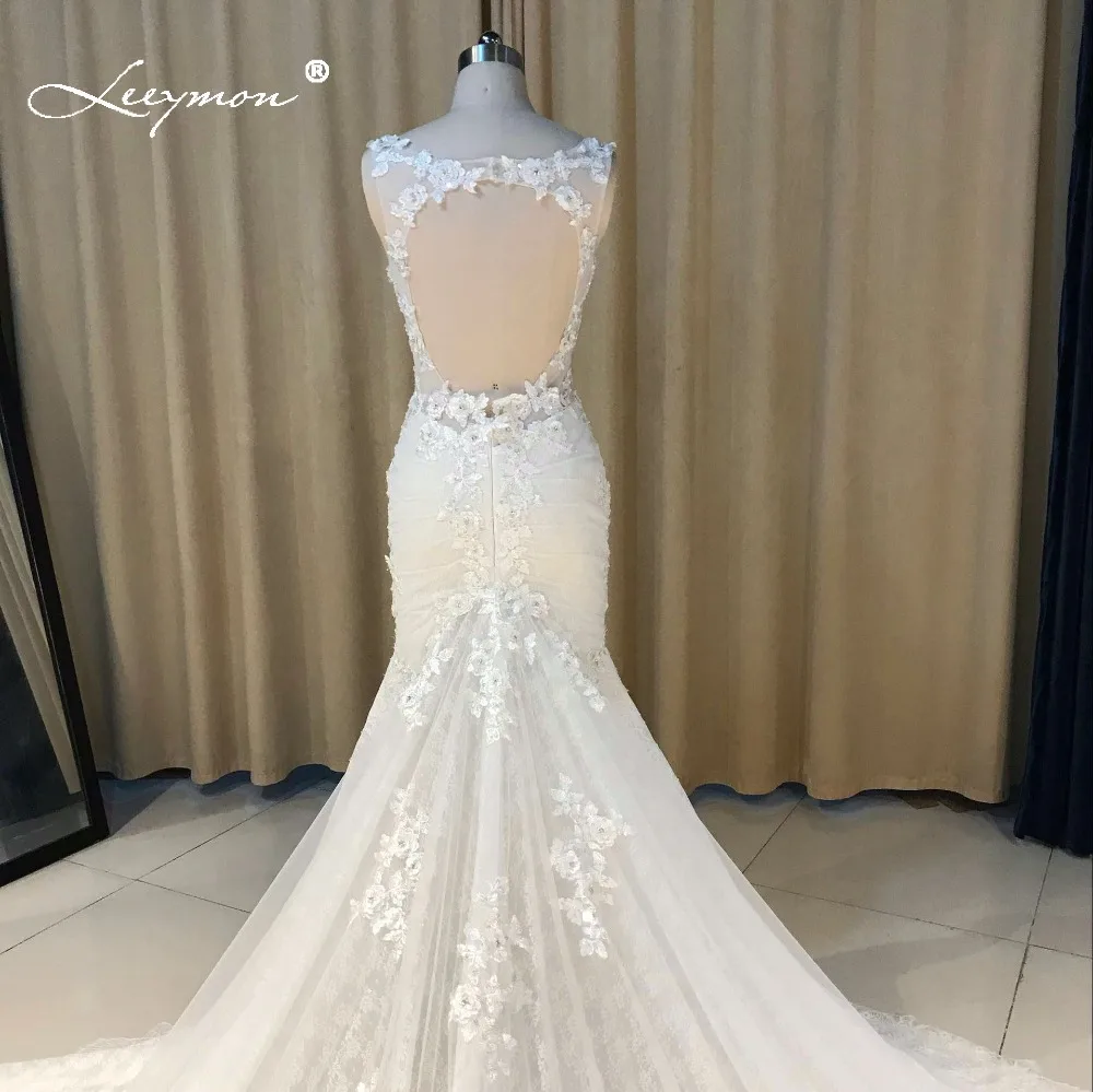 Leeymon 2019 На Заказ Сексуальная Очаровательная Аппликация Свадебные Платья Русалка