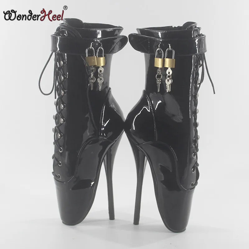 Wonderheel/распродажа балетные ботильоны на высоком каблуке шпильке 7 дюймов розовые