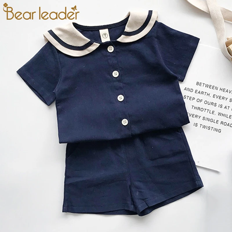 Bear leader/комплекты одежды для девочек, новые летние комплекты одежды, детская одежда, футболка с принтом «Фло»+ штаны, комплект из 2 предметов для детей 2-6 лет