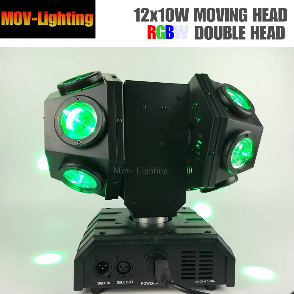 2 шт./лот Mini rgbw 4in1 светодиодные движущиеся головки dmx 12x10 Вт|Эффект освещения сцены|