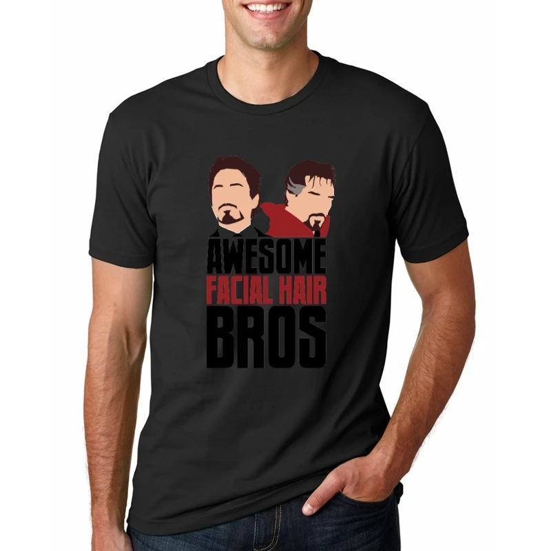 Удивительный волос на лице Bros футболка Super Hero летом БЕЛЫЕ РУБАШКИ Высокое