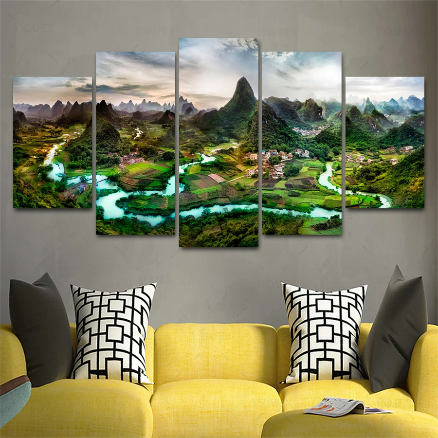 

HD print olieverf Film modulaire foto Scenery poster kind room decor woondecoratie 5 stks canvas art z479
