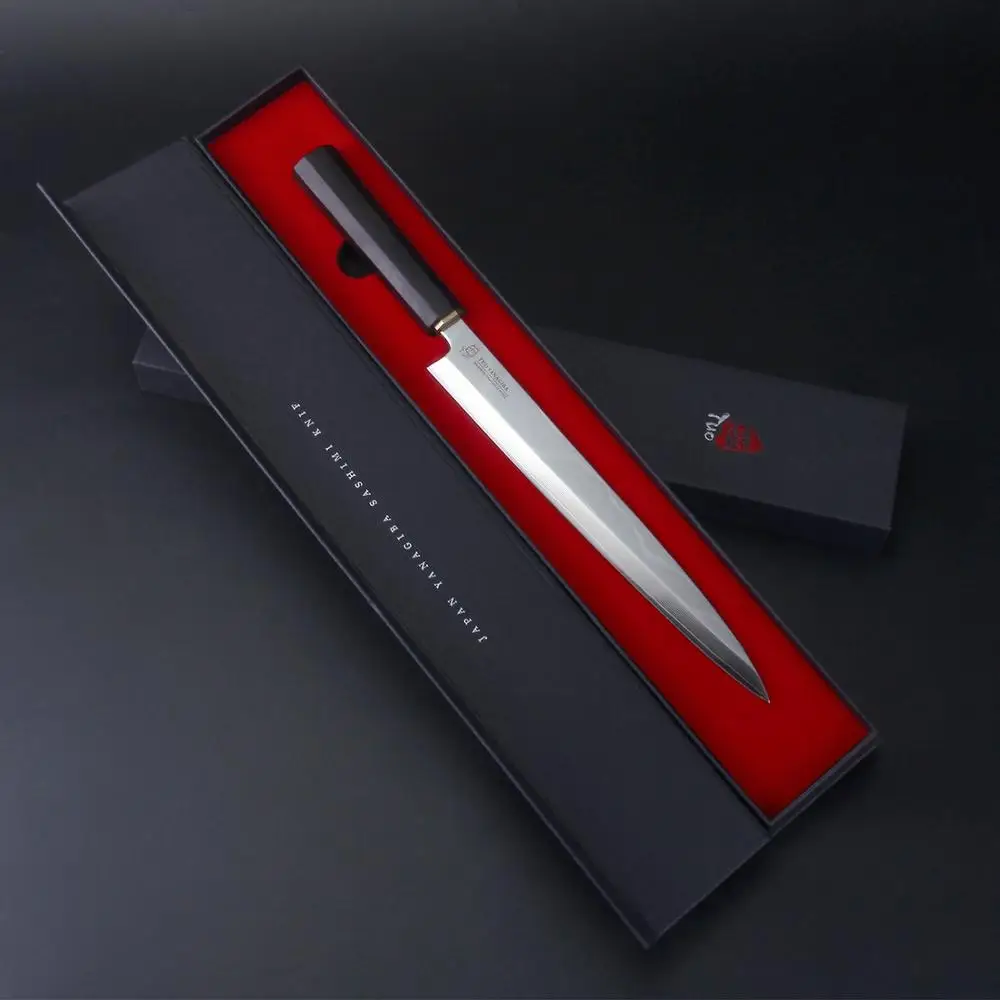 TUO Yanagiba Янагиба Нож Суши Японский VG10 дамаская сталь 8.25 &quot Сашими Ebony рукоятка